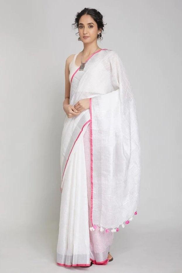Pure Linen Saree